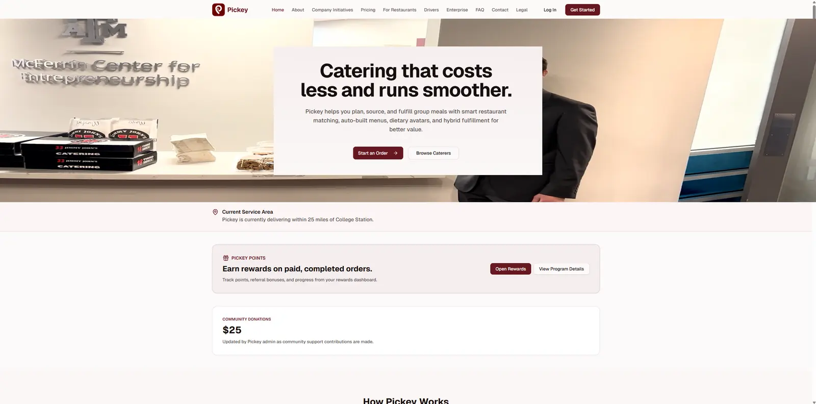 Pickey catering request preview